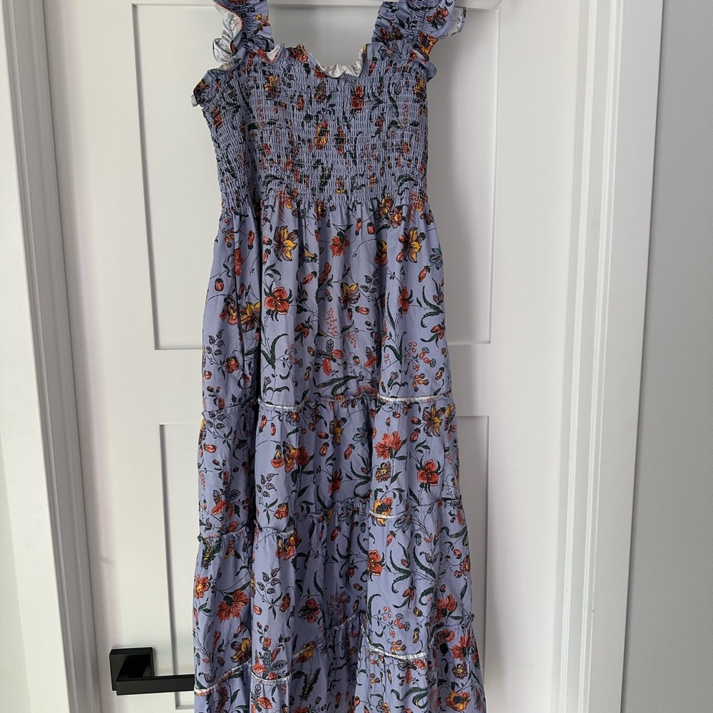 Hill House Midi Dress in Lavender with Red Floral